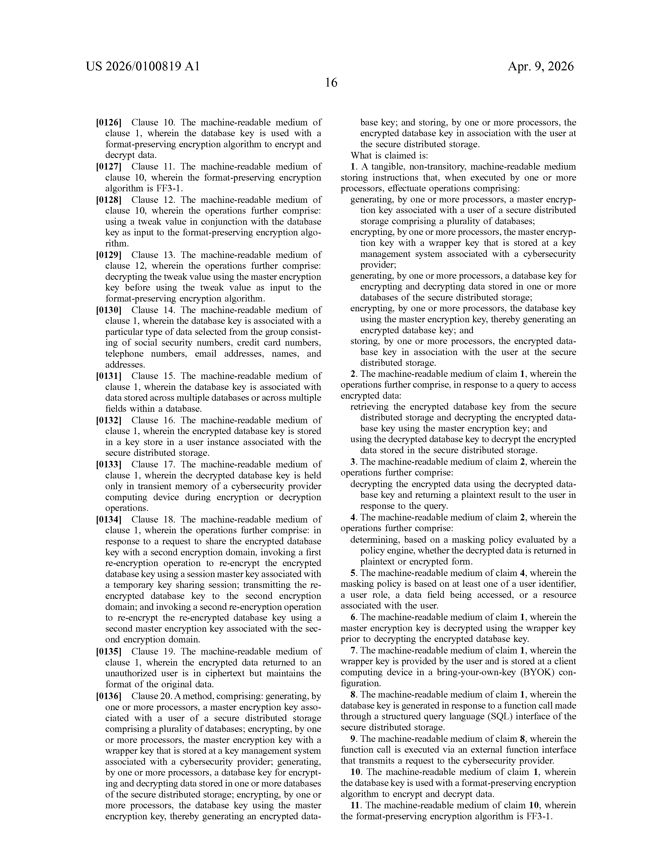 US Patent Application Publication US 2026/0100819 A1 page 29